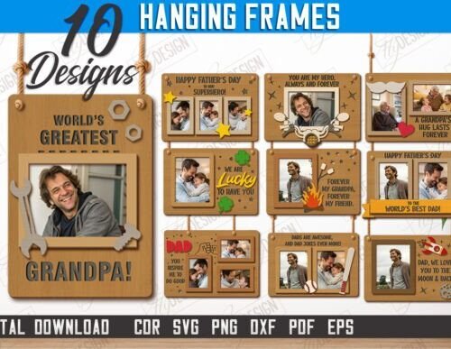 Paquete De Marcos Colgantes Para El Dia Del Padre 2 Creativo Digital